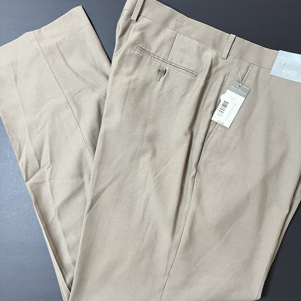 Daniel Cremieux Dress Pants Men's 42x32 Beige NWT Retail $75 Buiness Formal Prep